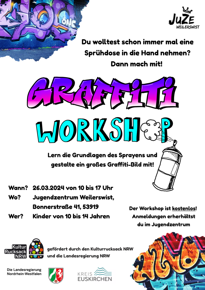 Plakat für den Graffiti Workshop